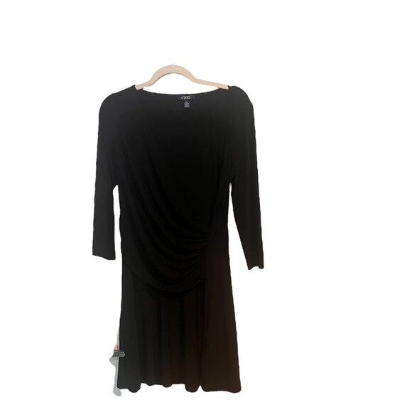 Chaps Black Midi Wrap Dress - Picture 4 of 6